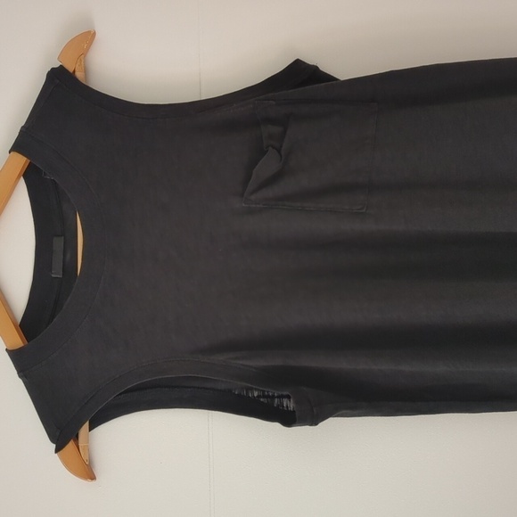 ATM maxi side split sleeveless dress with chest pocket minimalist Coastal grandm - Picture 6 of 9